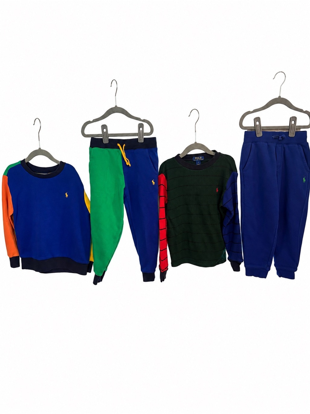 Polo by Ralph Lauren Bright Blue & Green Kids Sweatpants Set